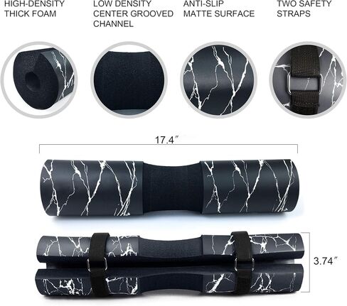 Barbell Pad for Squats, Lunges and Hip Thrusts - Squat Pad Weight Lifting Bar Cushion Pad Protector for Neck and Shoulder - Fit Standard and Olympic Bars in Saudi Arabia