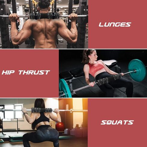 Barbell Pad for Squats, Lunges and Hip Thrusts - Squat Pad Weight Lifting Bar Cushion Pad Protector for Neck and Shoulder - Fit Standard and Olympic Bars in Saudi Arabia