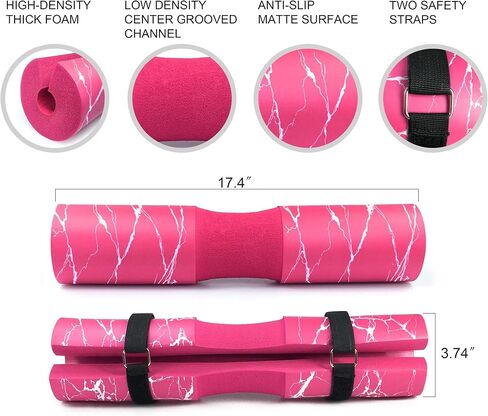 Barbell Pad for Squats, Lunges and Hip Thrusts - Squat Pad Weight Lifting Bar Cushion Pad Protector for Neck and Shoulder - Fit Standard and Olympic Bars in Saudi Arabia