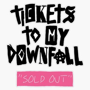 Magnet Tickets to My Downfall Sold Out Magnetic Vinyl Sticker 5" in Kuwait