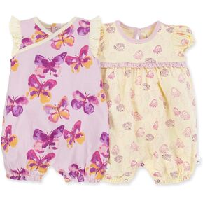 Burt's Bees Baby Baby Girl's Rompers, Set of 2 Bubbles, One Piece Jumpsuits, 100% Organic Cotton in Kuwait