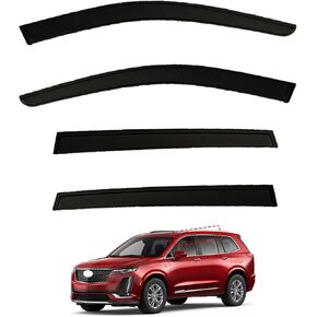 DeaVER Window Visors Rain Guards Shield Compatible with Cadillac XT6 (2020-2025) Front and Rear Tape-On Vent Window Vent Visors Shades Wind Deflectors Car Accessories in Saudi Arabia