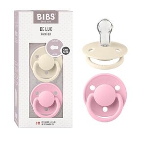 BIBS Pacifiers - De Lux Collection | BPA-Free Baby Pacifier | Made in Denmark | Set of 2 Iron/Baby Blue Color Premium Soothers | Size One Size in Kuwait