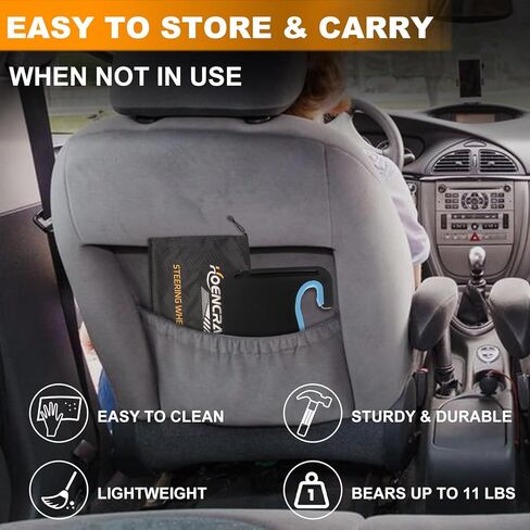 2 in 1 Car Steering Wheel Desk - Tray for Laptop Car Mount with Pen Holder, Car Food Tray with Anti-Slip Silicone Ring for Eating & Work - Portable Bag Included in Saudi Arabia