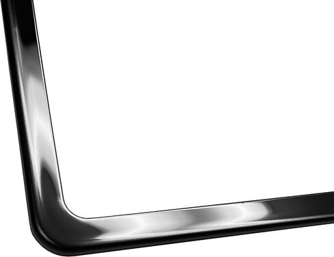 T304 Stainless Steel Slim Two Holes License Plate Frame – 8K Mirror Polish Finish, Rust-Resistant, Slim Design, Universal Fit, Includes Screw Caps, Washers & Stainless Steel Screws (Matte Black) in Saudi Arabia
