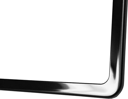 T304 Stainless Steel Slim Two Holes License Plate Frame – 8K Mirror Polish Finish, Rust-Resistant, Slim Design, Universal Fit, Includes Screw Caps, Washers & Stainless Steel Screws (Matte Black) in Saudi Arabia