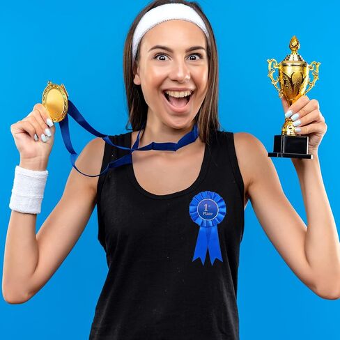 3 Pcs 1st Place Ribbon Award Rosette Ribbons Blue Winner Victory Prize Ribbon Grand Prize Award Honorable Medal Ribbons for Classroom Competition Sports Events in Saudi Arabia