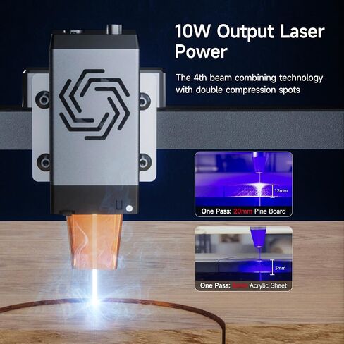 Ortur Laser Master 3 10000mW Laser Engraver، آلة نقش ليزر موضعية عالية الدقة 0.05 × 0.1 مم للخشب والجلود والأكريليك المعدني DIY، قاطع ليزر يتم التحكم فيه عن طريق التطبيق، الفئة 4 in Kuwait