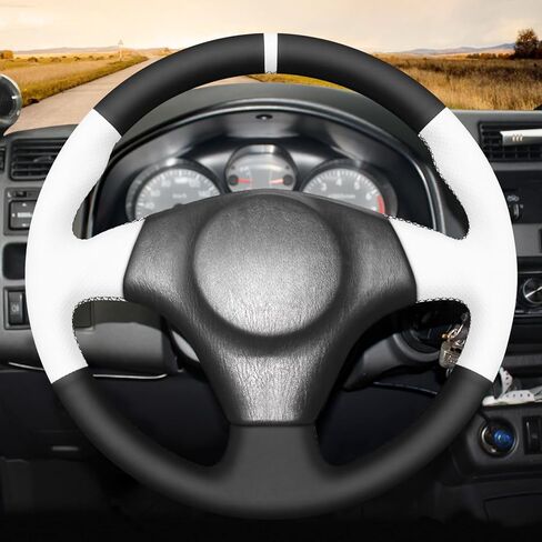 غطاء عجلة القيادة مخيط يدويًا من MEWANT لسيارة Toyota RAV4 1998-2003/Celica 1999-2006/Corolla (US) 2003-2008/Matrix 2002-2008/MR2 1999-2007/Supra 1996-2002/Caldina 1997-2002 in Saudi Arabia