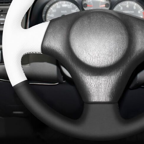 غطاء عجلة القيادة مخيط يدويًا من MEWANT لسيارة Toyota RAV4 1998-2003/Celica 1999-2006/Corolla (US) 2003-2008/Matrix 2002-2008/MR2 1999-2007/Supra 1996-2002/Caldina 1997-2002 in Saudi Arabia