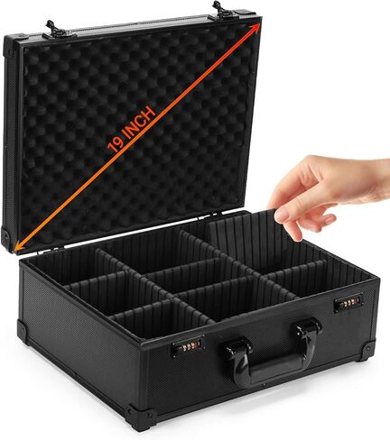 Storage Lock Box -16x 12 x 6.5 Inch Large Combination Lock Boxes for Important Document Collection Organizer- Lockable Safe Storage Box Medicine Box, Lockable Boxes for Personal Items in Saudi Arabia