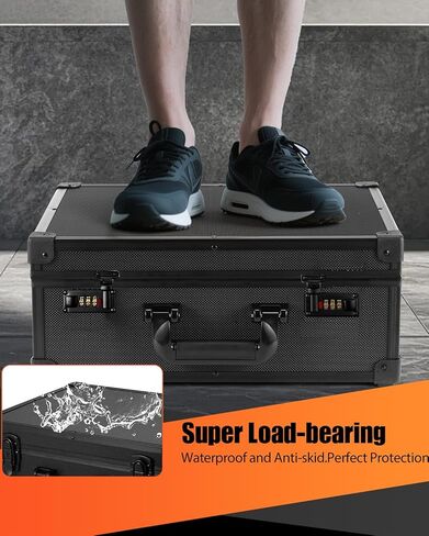 Storage Lock Box -16x 12 x 6.5 Inch Large Combination Lock Boxes for Important Document Collection Organizer- Lockable Safe Storage Box Medicine Box, Lockable Boxes for Personal Items in Saudi Arabia
