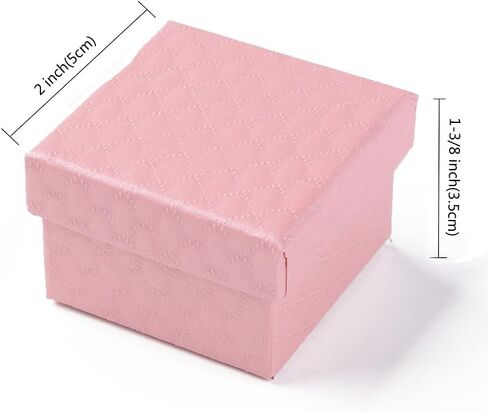 6Pcs Square Cardboard Ring Box 2x2x1-3/8 inch with Sponge Inside 1-3/4 inch Small Jewelry Ring Box Gift Packaging Storage Wrap Small Boxes for Anniversaries Weddings Birthdays (Red) in Saudi Arabia