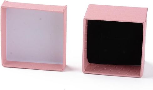 6Pcs Square Cardboard Ring Box 2x2x1-3/8 inch with Sponge Inside 1-3/4 inch Small Jewelry Ring Box Gift Packaging Storage Wrap Small Boxes for Anniversaries Weddings Birthdays (Red) in Saudi Arabia