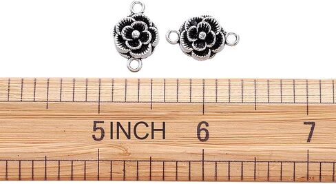 20pcs Antique Silver Tibetan Style Flower Connectors Charms Floral Pendants for Jewelry Making Necklaces Bracelets Earrings DIY Crafts 12mm in Saudi Arabia