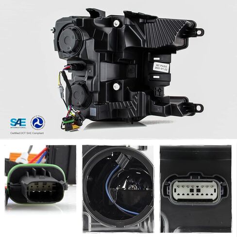 AKKON - يناسب 2018-2020 Ford F150 Pickup [Full LED] جهاز عرض أسود أمامي مع مصباح وقوف كهرماني إشارة متتابعة in Saudi Arabia