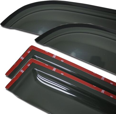 TuningPros WSVT2-238 Sunroof Moonroof Type 2 and Out-Side Mount Window Visor Deflector Rain Guard Dark Smoke 5-pc Set in Saudi Arabia