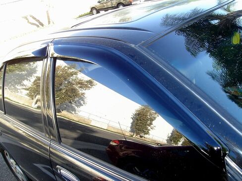 TuningPros WSVT2-238 Sunroof Moonroof Type 2 and Out-Side Mount Window Visor Deflector Rain Guard Dark Smoke 5-pc Set in Saudi Arabia