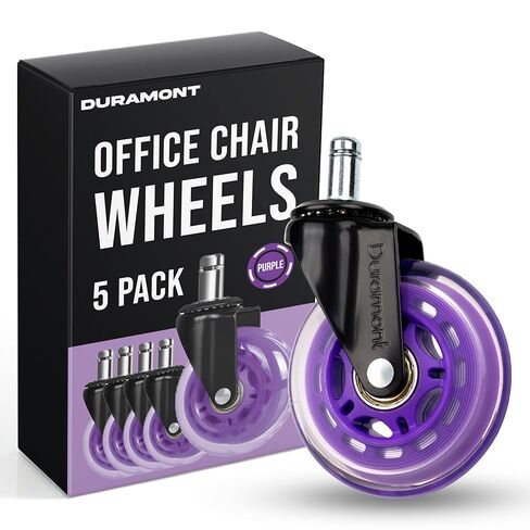 عجلات كرسي المكتب للسجاد والأرضيات الصلبة، عجلات مصقولة شديدة التحمل، عجلات بكرات سيليكون مطاطية، ملحقات كرسي مكتب بديلة (أبيض) in Kuwait