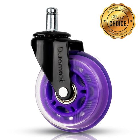 عجلات كرسي المكتب للسجاد والأرضيات الصلبة، عجلات مصقولة شديدة التحمل، عجلات بكرات سيليكون مطاطية، ملحقات كرسي مكتب بديلة (أبيض) in Kuwait