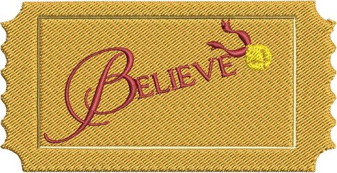 Believe Golden Ticket Polar Express - رقعة مطرزة مقاس 10.16 سم عرضًا × 5.08 سم T يمكنك تركيبها بنفسك بالكي/الخياطة في عطلة عيد الميلاد، زينة زخرفية جديدة in Saudi Arabia