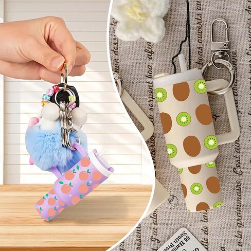 Mini Botton UV DTF Wrap- 16pcs Strawberry for 40 OZ Cup Keychian Rub On Christmas Decoration uvdtf Transfer Wrap Breast Cancer UVDTF Decals for Key Pendant DIY Crafts Bow (Strawberry) in Saudi Arabia