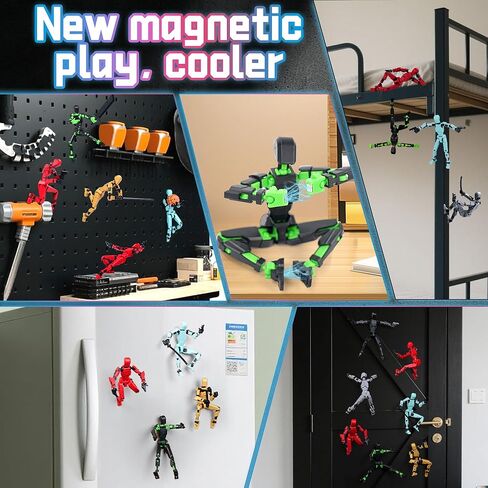 Model13 Action Figure,Magnetic Travel Toys for Kids, Lucky Robot 13 Movable Figures,Multiple Gestures and Play Styles,Tabletop Decorations and Gifts for Gaming Enthusiasts in Saudi Arabia