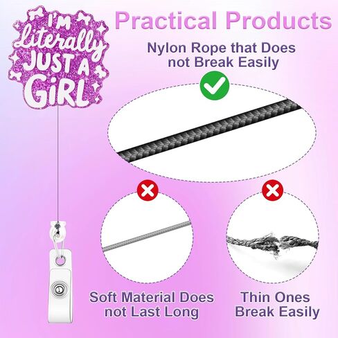 2PCS مضحك ممرضة شارة بكرة لطيف شارة حامل قابل للسحب التمساح كليب بريق RN شارات الأصدقاء الوردي شارات بكرة الهدايا لER LPN CNA ممرضة طبيب التمريض طالب المعلم العامل الطبي بطاقة الهوية الديكور in Kuwait