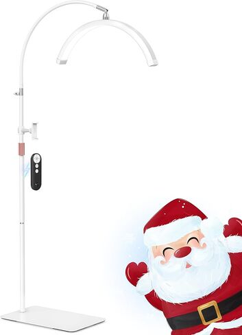 ضوء نصف قمر لتكنولوجيا الرموش، مصباح رموش مع حامل هاتف للعناية بالبشرة وشم الرموش والأظافر، 5 درجات حرارة ألوان وإعدادات سطوع مصباح أرضي LED ضوء تجميلي in Kuwait