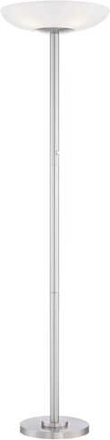 Possini Euro Design Meridian Modern Torchiere Floor Lamp Standing LED 4-Light 72" Tall Brushed Nickel Silver White Frosted Glass Shade Decor for Living Room Reading House Bedroom Office in Saudi Arabia