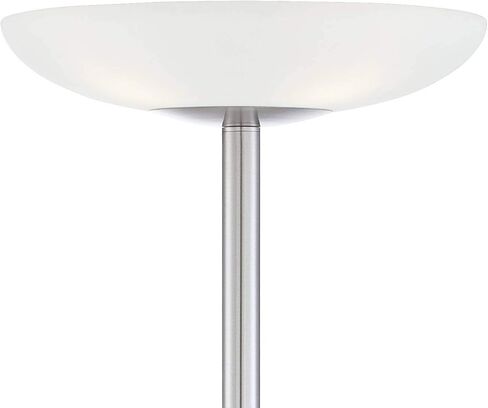 Possini Euro Design Meridian Modern Torchiere Floor Lamp Standing LED 4-Light 72" Tall Brushed Nickel Silver White Frosted Glass Shade Decor for Living Room Reading House Bedroom Office in Saudi Arabia
