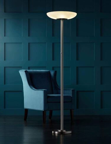 Possini Euro Design Meridian Modern Torchiere Floor Lamp Standing LED 4-Light 72" Tall Brushed Nickel Silver White Frosted Glass Shade Decor for Living Room Reading House Bedroom Office in Saudi Arabia