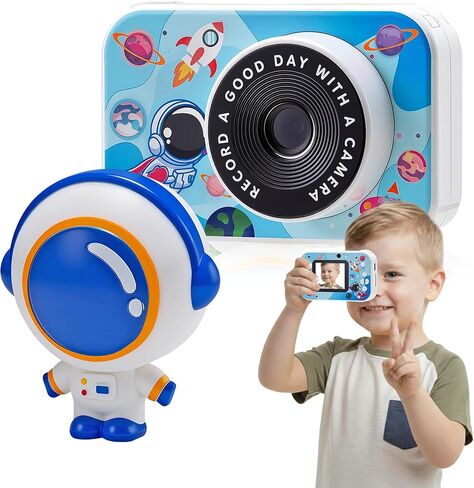 Kids Camera for Girls and Boys, 48MP Digital Kids Camera with Dual Lens, 8X Zoom, IPS Screen, Music & Games, Best Birthday Toy for Children Ages 3–12 – Blue in Saudi Arabia