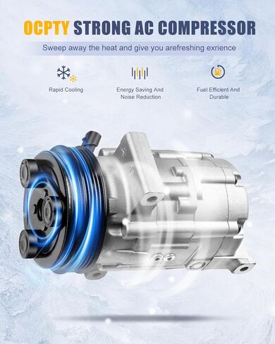 OCPTY AC Compressor for 2000-2004 for Saturn L100 L200 L300 LS LS1 LW1 LW200 2.2L 10349920 1010679 157543 22676735 5512044 251119 TEM251119 2021545R 144027C 1433N 0610191 C712 in Kuwait