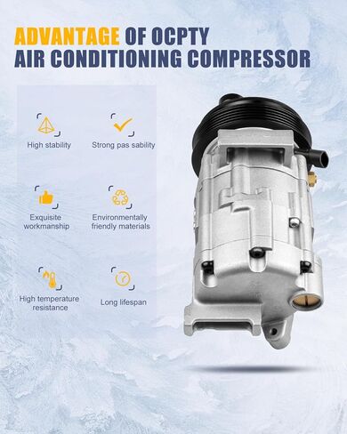 OCPTY AC Compressor for 2000-2004 for Saturn L100 L200 L300 LS LS1 LW1 LW200 2.2L 10349920 1010679 157543 22676735 5512044 251119 TEM251119 2021545R 144027C 1433N 0610191 C712 in Kuwait