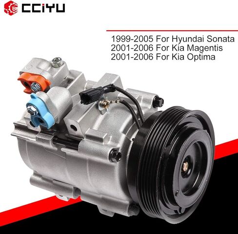 CCIYU A/C Compressor with Clutch A/C Air Compressor for Car 1999-2001 for Hyundai Sonata 2.5L(2002-2005 Sonata 2.7L),2002-2006 for Kia Optima 2.7L Air Conditioning Compressor for 57185 in Saudi Arabia