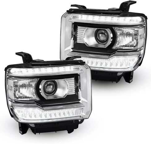 Clear Lens LED Head DRL Lamps for GMC Sierra 2014-2018 1500 2500HD 3500 HD in Kuwait