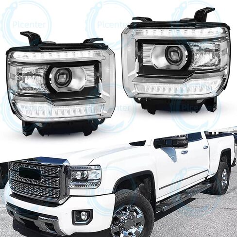 Clear Lens LED Head DRL Lamps for GMC Sierra 2014-2018 1500 2500HD 3500 HD in Kuwait