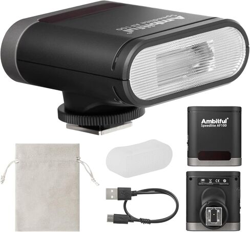 AMBITFUL AF970 Camera Flash Speedlite for Canon Nikon Sony Olympus Fuji Panasonic,2.4G Wireless Flash, Recycle Time 0.1-2.5s,Adjustable Flash Head W/LCD Panel&Single-Contact Hotshoe in Kuwait