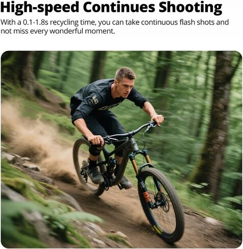 AMBITFUL AF970 Camera Flash Speedlite for Canon Nikon Sony Olympus Fuji Panasonic,2.4G Wireless Flash, Recycle Time 0.1-2.5s,Adjustable Flash Head W/LCD Panel&Single-Contact Hotshoe in Kuwait