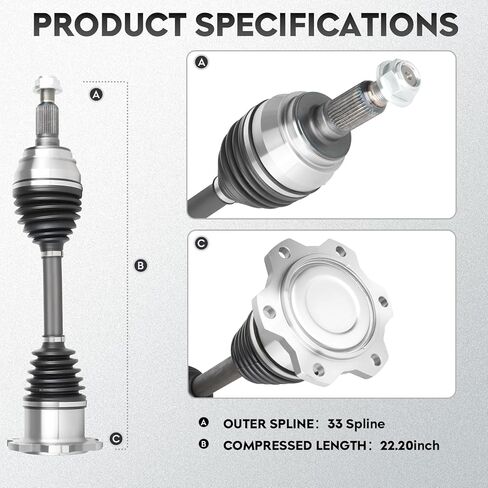 NEW Left & Right Front CV Axle Shaft Assembly fits for Cadillac Escalade, for Chevrolet K1500, Silverado 1500, Tahoe, Avalanche, GMC K1500, Sierra 1500, Yukon 1999-2006, Driver & Passenger side, 2PCS in Saudi Arabia