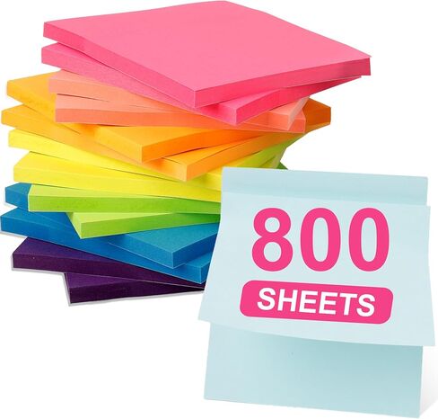 Sticky Notes - Small Sticky Notes 3x3 Inch Office Decor Supplies,Colorful Mini Cute Little Self-Stick Note Pads,Reusable Tabs for Notebooks Page Markers,School Stationery Supplies (16 Pack) in Saudi Arabia