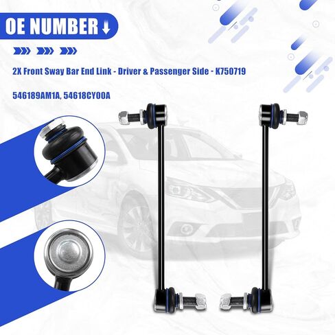 Front Sway Bar Link K750719, Stabilizer Bar End Link Kits Compatible With 2013-2019 Nissan SENTRA JUKE LEAF NV200 2015-2018 CHEVROLET CITY EXPRESS All Models in Saudi Arabia