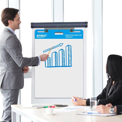 AFMAT Sticky Easel Pads, Chart Paper for Teachers, 8 Pads, Upgraded Large Flip Chart Paper with Sticky Back, Self Stick Easel Paper for Walls, Windows, White Board, 25 x 30 Inches, 30 Sheets/Pad in Saudi Arabia