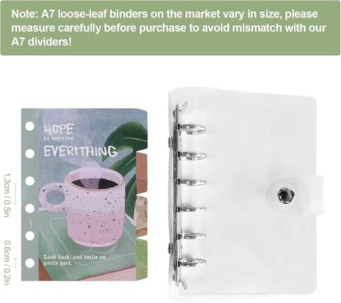 A6 Dividers with Tabs 6 Hole, Leopard Coated Paper Index Divider Planner Inserts Loose Leaf Binder Dividers for Rings Binders Travel Diary Journal Personal Planner (Brown) in Kuwait