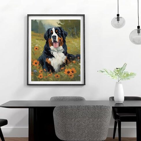 LAENAKR Paint by Numbers for Adults Bernese Mountain Dog DIY Digital Painting by Numbers Kits on Canvas Wall Art Artwork Landscape 40x50cm Without Frame in Saudi Arabia