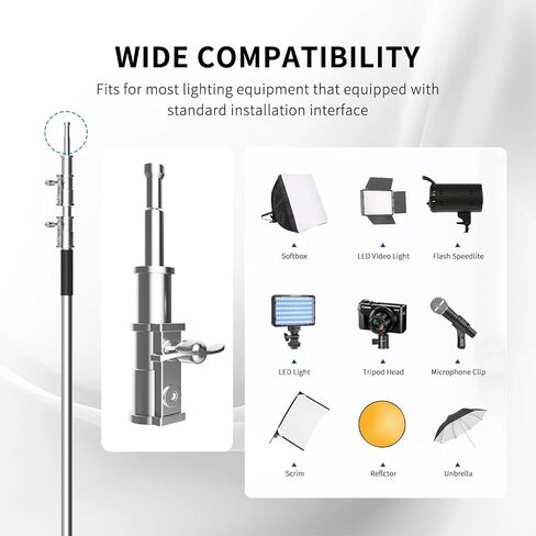C Stand with Boom Arm, Heavy Duty Photography Light Stand, 10.8ft Stainless Steel C-Stand Kit with Sandbag, 4.2ft Boom for Studio Softbox and Reflector in Kuwait