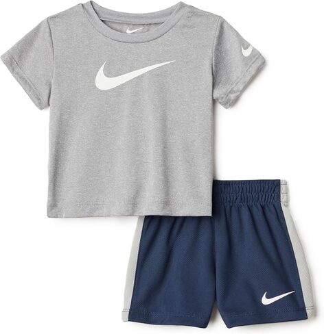 Nike Baby Boys Dri-FIT Swoosh Graphic Tee & Shorts 2 Piece Set (B(66F237-023)/G, 24 Months) in Saudi Arabia