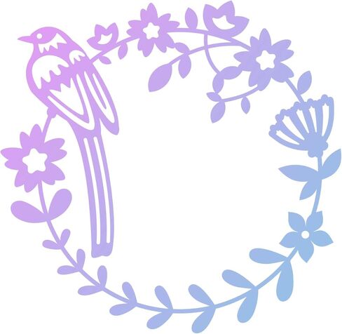 1Pc Carbon Steel Cutting Dies Stencils, Matte Platinum Color Wreath with Bird Pattern Cutting Die for DIY Scrapbooking Photo Album Decorative Embossing Paper Card, 3.7x3.82inch in Saudi Arabia