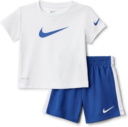 Nike Baby Boys Dri-FIT Swoosh Graphic Tee & Shorts 2 Piece Set (B(66F237-023)/G, 24 Months) in Saudi Arabia